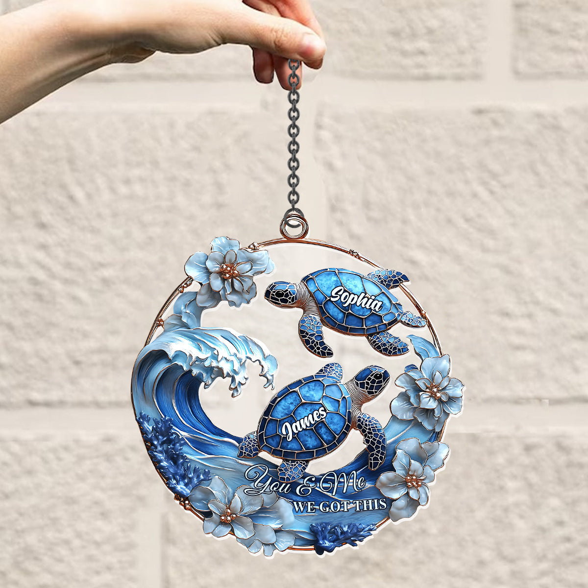 You & Me We Got This - Personalized Turtle Window Hanging Suncatcher Ornament
