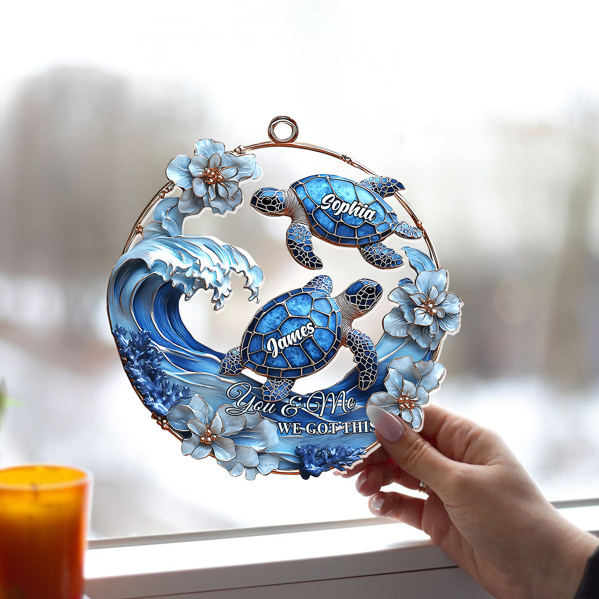 You & Me We Got This - Personalized Turtle Window Hanging Suncatcher Ornament