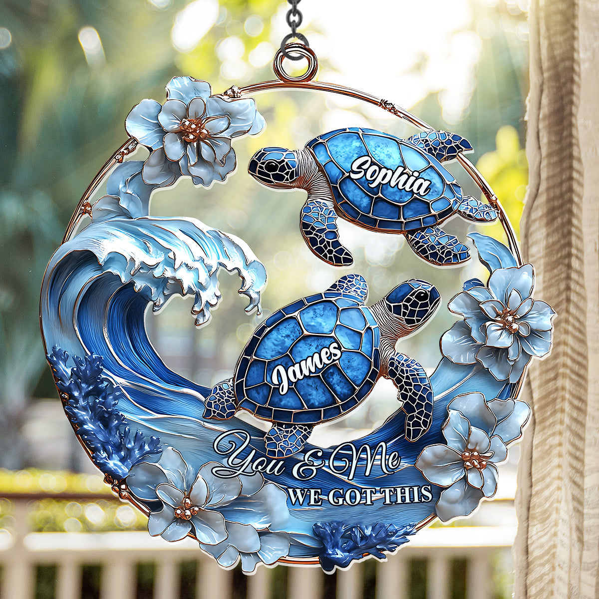 You & Me We Got This - Personalized Turtle Window Hanging Suncatcher Ornament