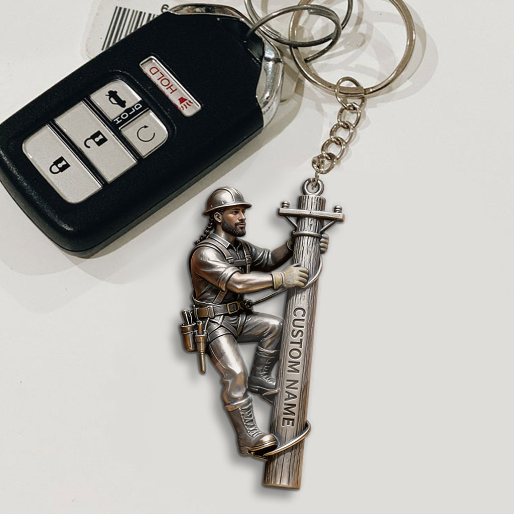 Custom Lineman Keychain From Any Photo - Personalized Lineman Keychain