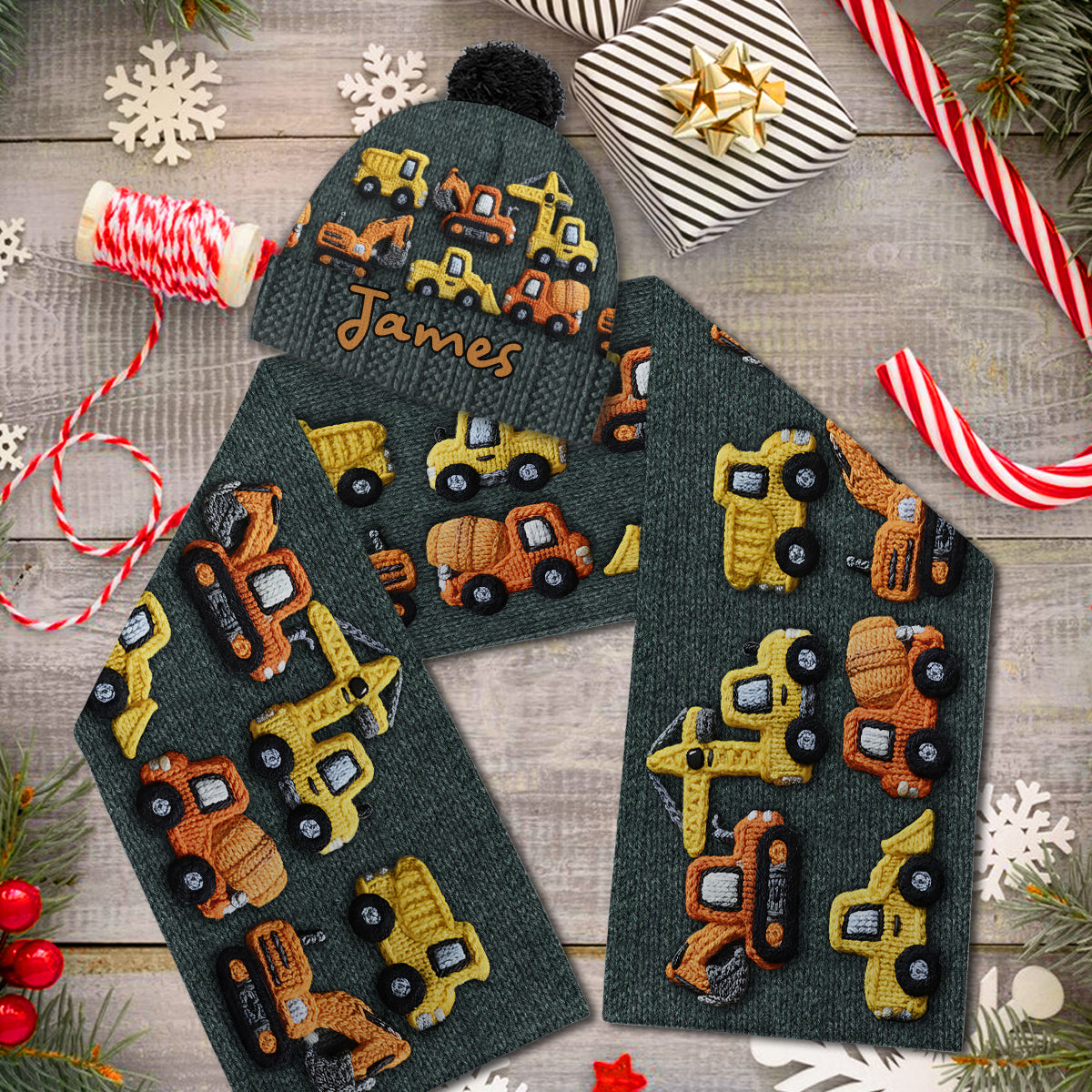 Construction Machines - Personalized Kid Beanie Hat