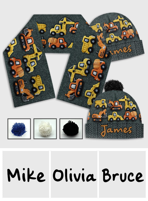 Construction Machines - Personalized Kid Beanie Hat