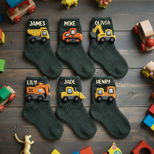 Construction Machines - Personalized Kid Socks