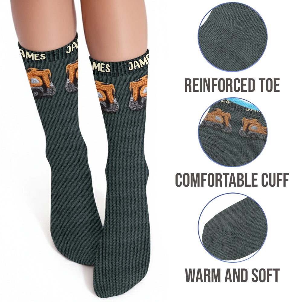 Construction Machines - Personalized Kid Socks