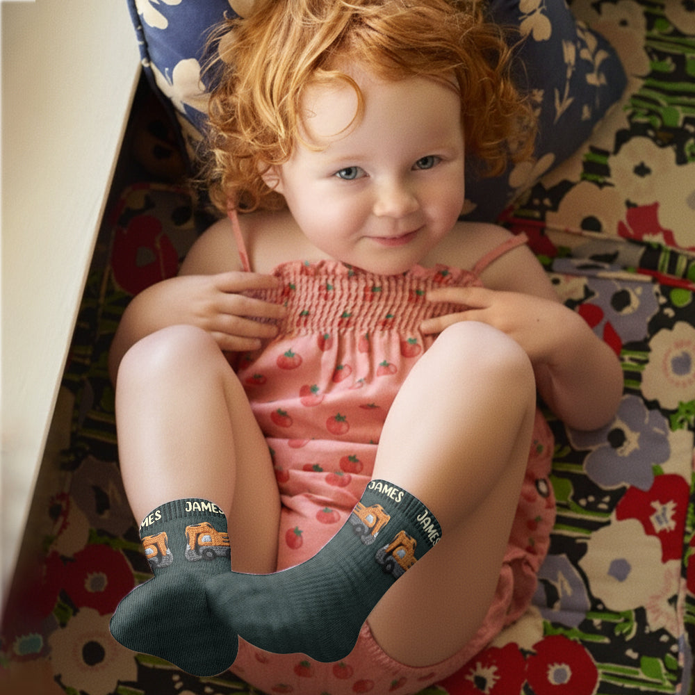 Construction Machines - Personalized Kid Socks