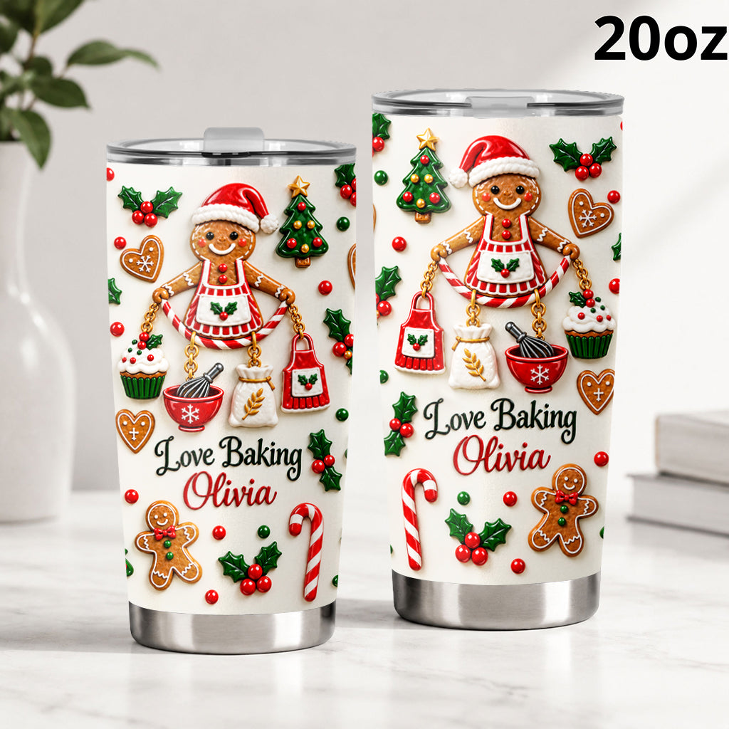 Love Baking Christmas Gift - Personalized Baking Tumbler With Gift Box