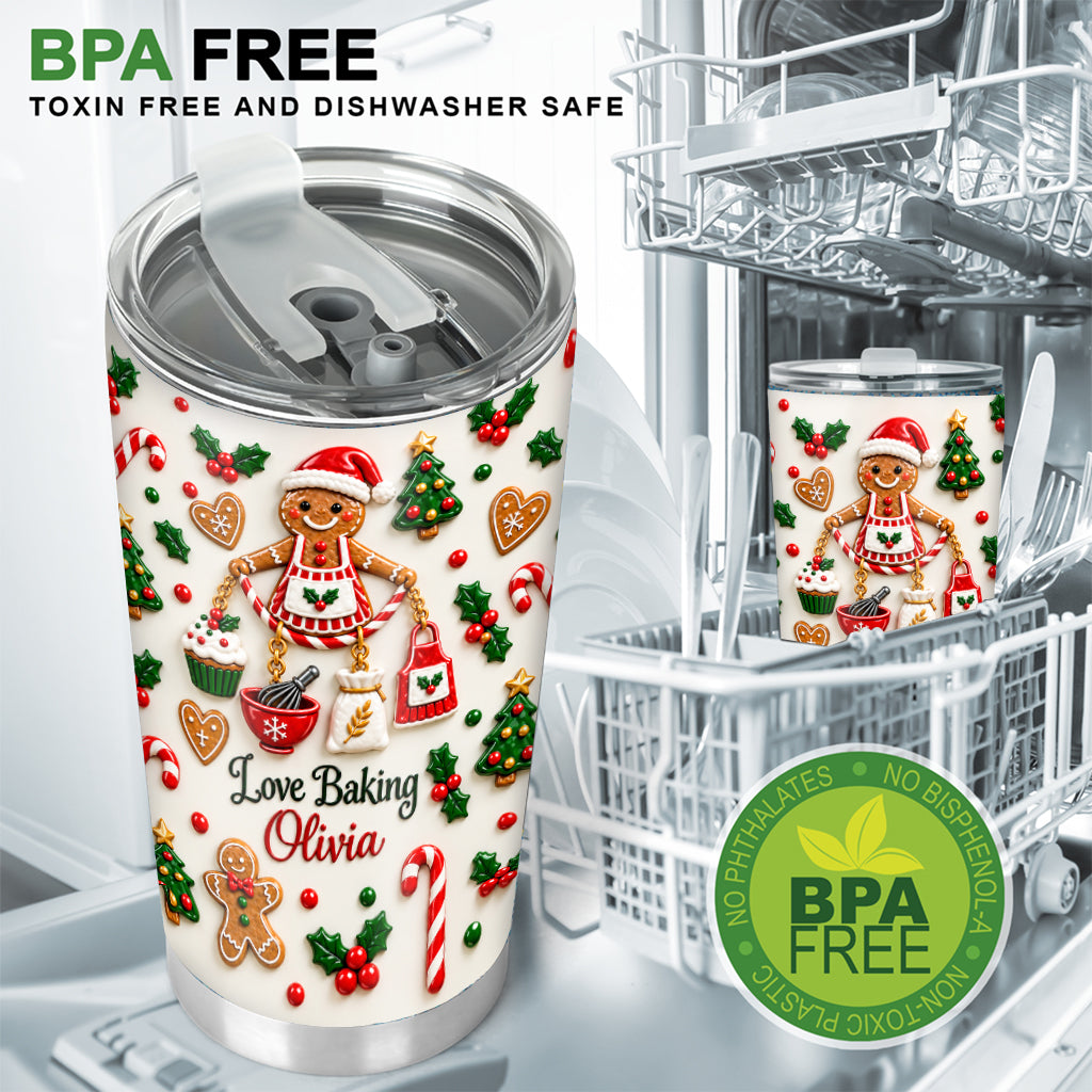 Love Baking Christmas Gift - Personalized Baking Tumbler With Gift Box