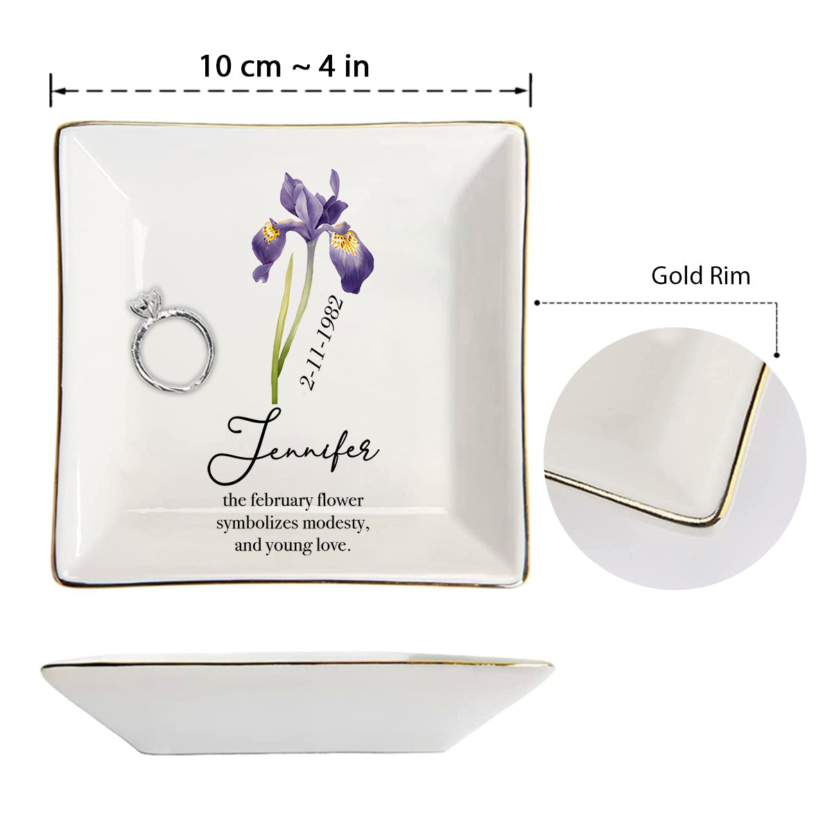 Happy Birthday - Personalized Birthday Fully Printed Jewelry Dish