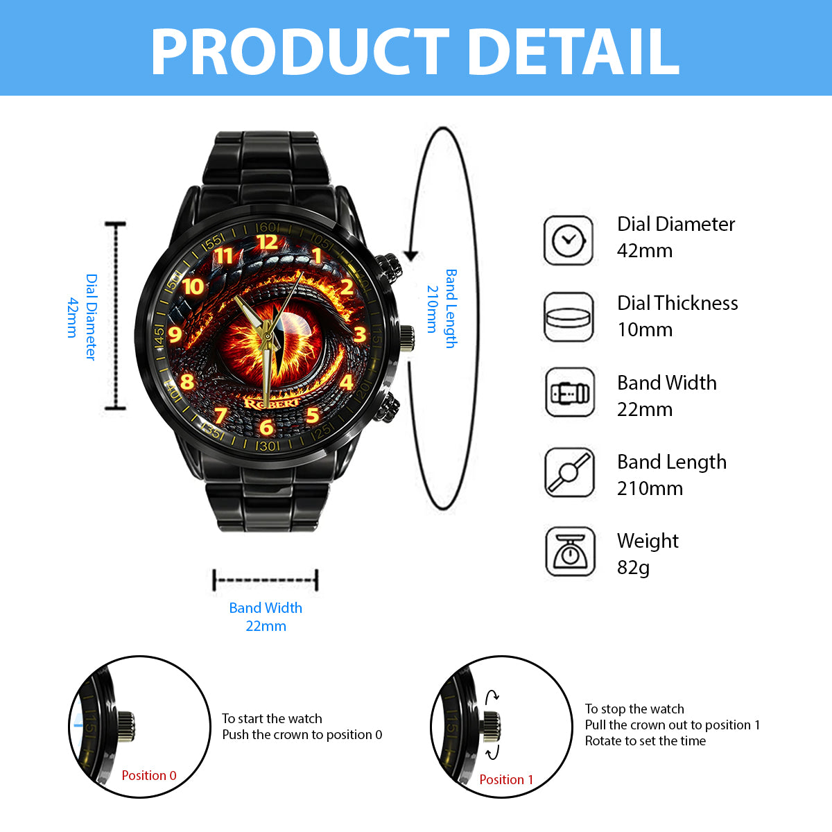 Dragon Eye - Personalized Dragon Hand Watch
