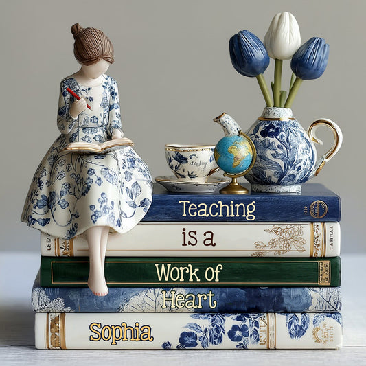 Teaching Is a Work of Heart - Personalized Teacher Custom Shaped Acrylic Plaque