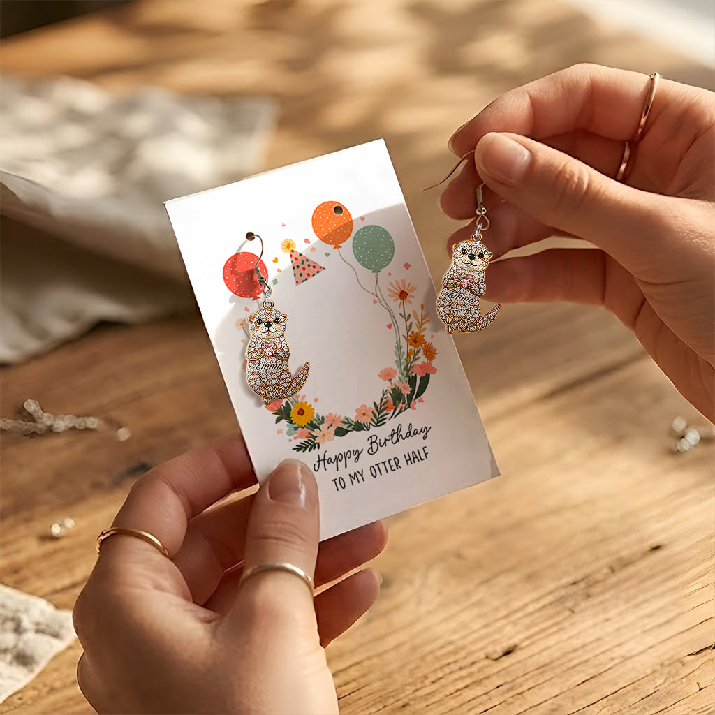 Happy Birthday - Personalized Birthday Earrings With Card