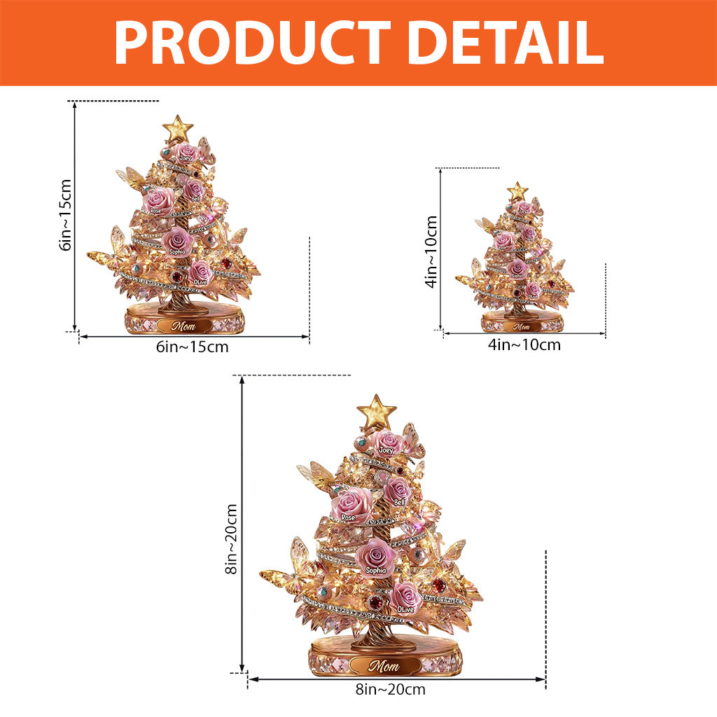 Beautiful Rose Christmas Tree, A Perfect Christmas Gift for Mom - Personalized Mother Custom Shaped Acrylic Plaque