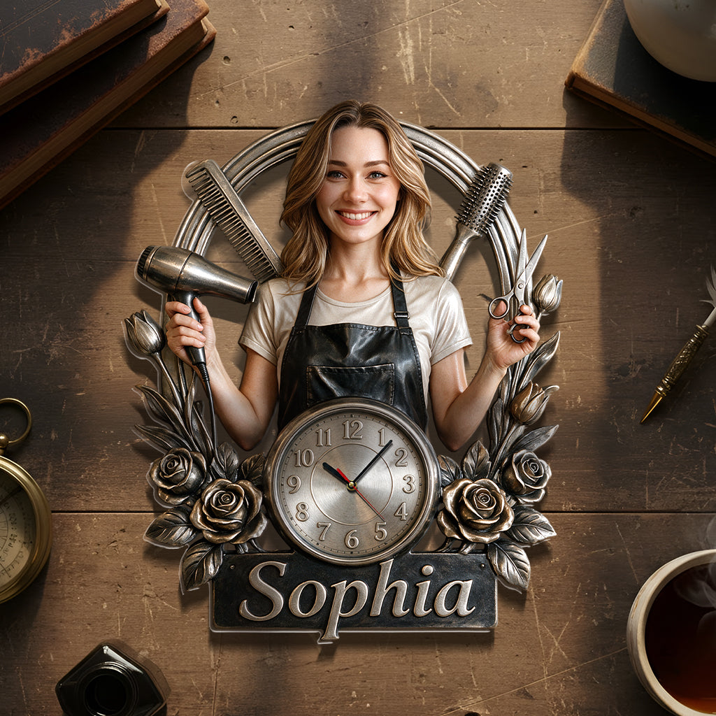 Hairdresser - Personalized Hairdresser Acrylic Wall Clock