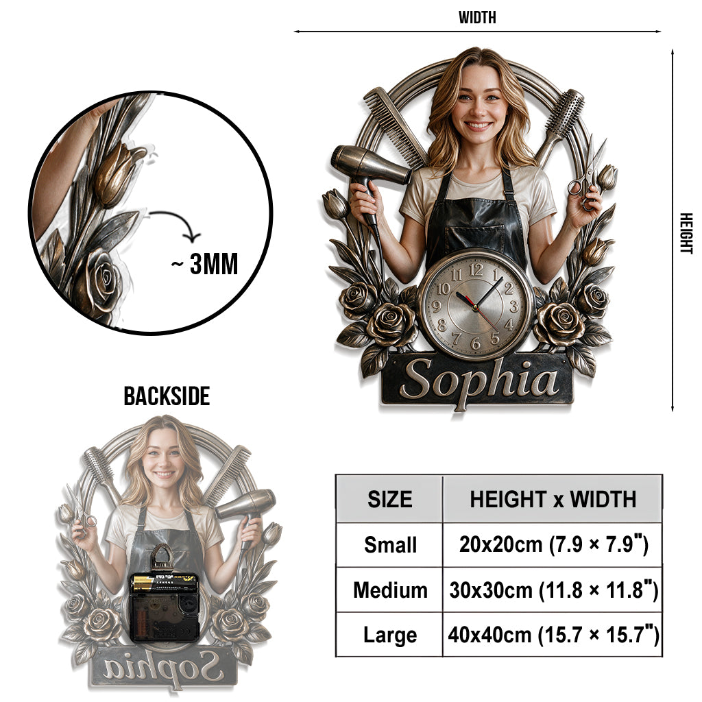 Hairdresser - Personalized Hairdresser Acrylic Wall Clock