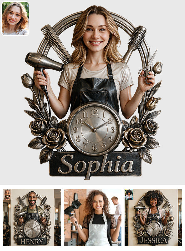 Hairdresser - Personalized Hairdresser Acrylic Wall Clock