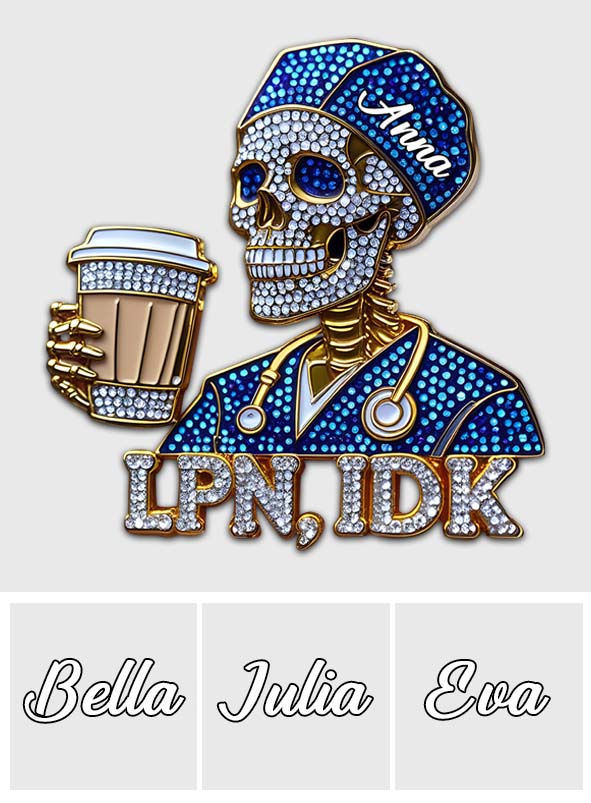 Funny Registered Nurse Skull - Personalized Nurse Pin