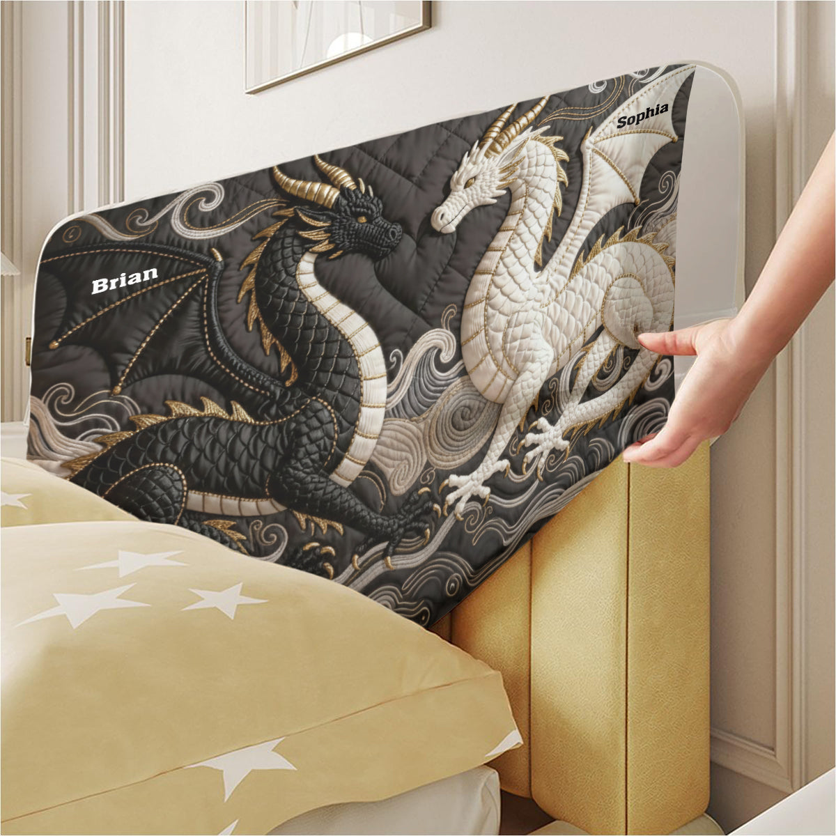 You & Me We Got This - Personalized Dragon Headboard Slipcover