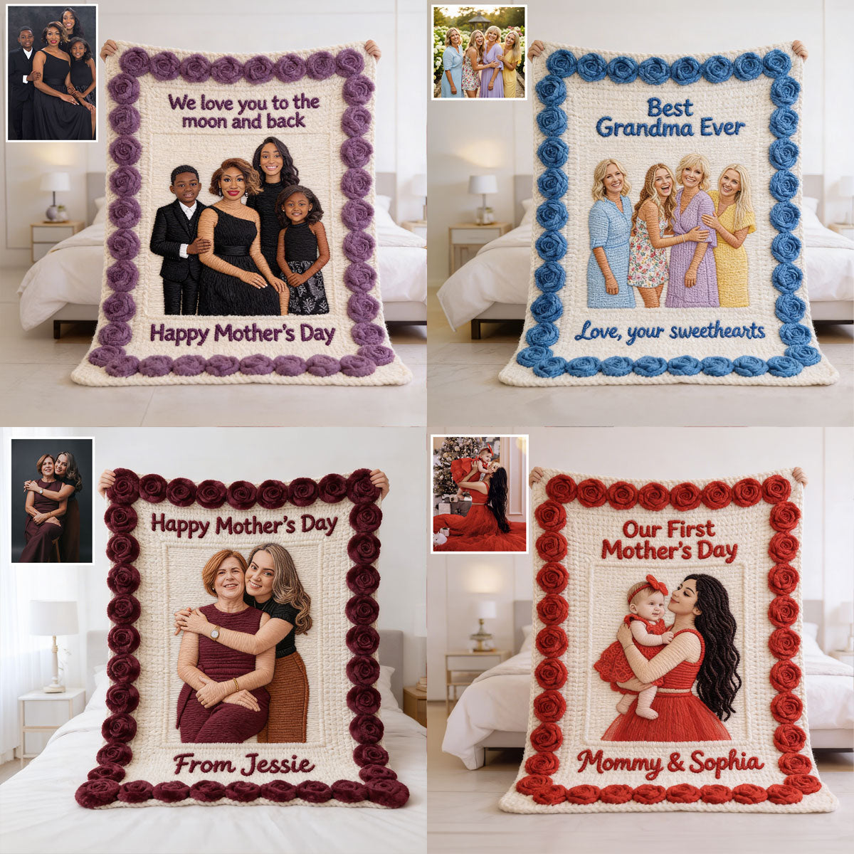 Happy Mother's Day - Personalized Mother Blanket