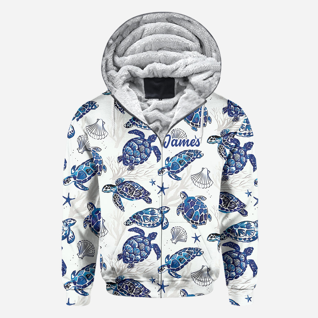 Toile De Jouy Patterm, Blue Dolphin, Turtle,... - Personalized Sea Lover All Over Shirt