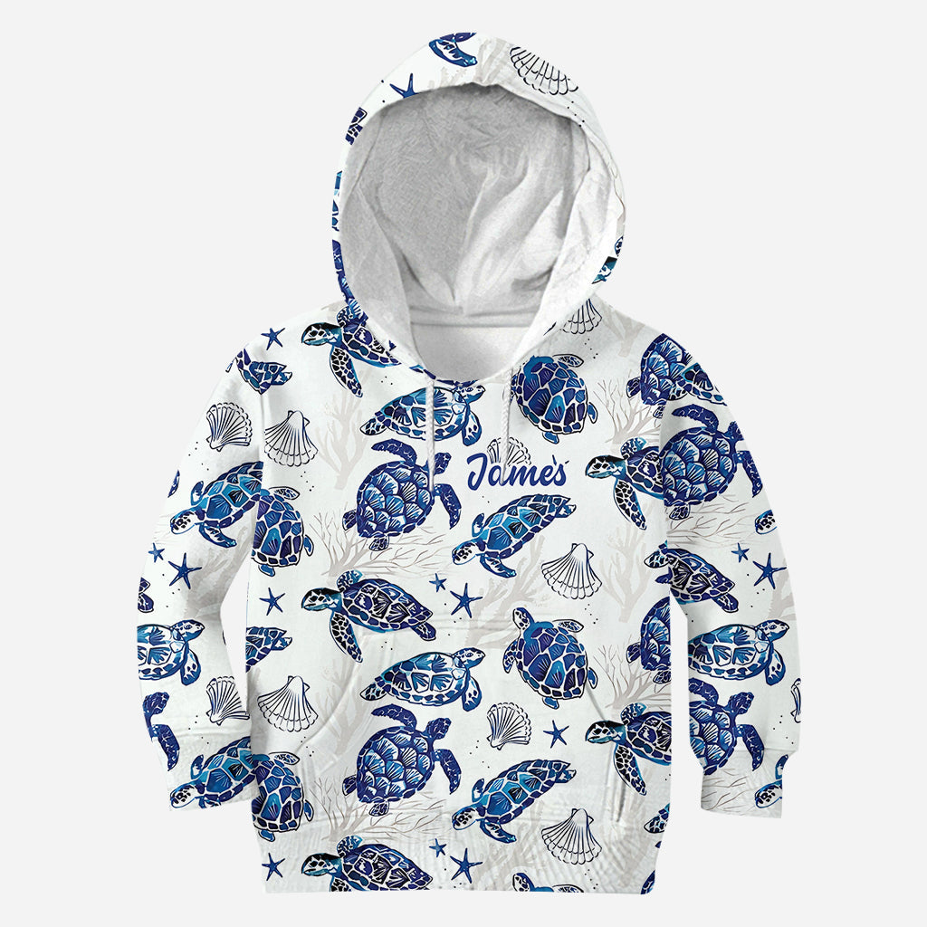 Toile De Jouy Patterm, Blue Dolphin, Turtle,... - Personalized Sea Lover All Over Shirt