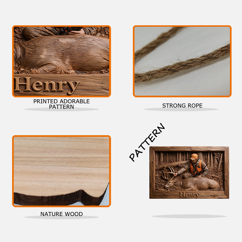 Love Hunting - Personalized Hunting Custom Shaped Wood Sign