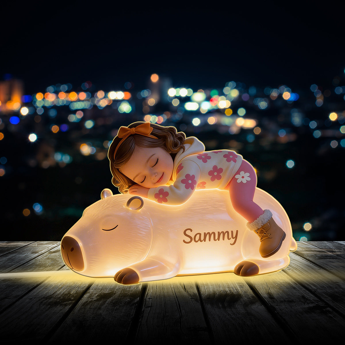 Sleeping Cute Animals Custom Photo - Personalized Kid Acrylic LED Night Light
