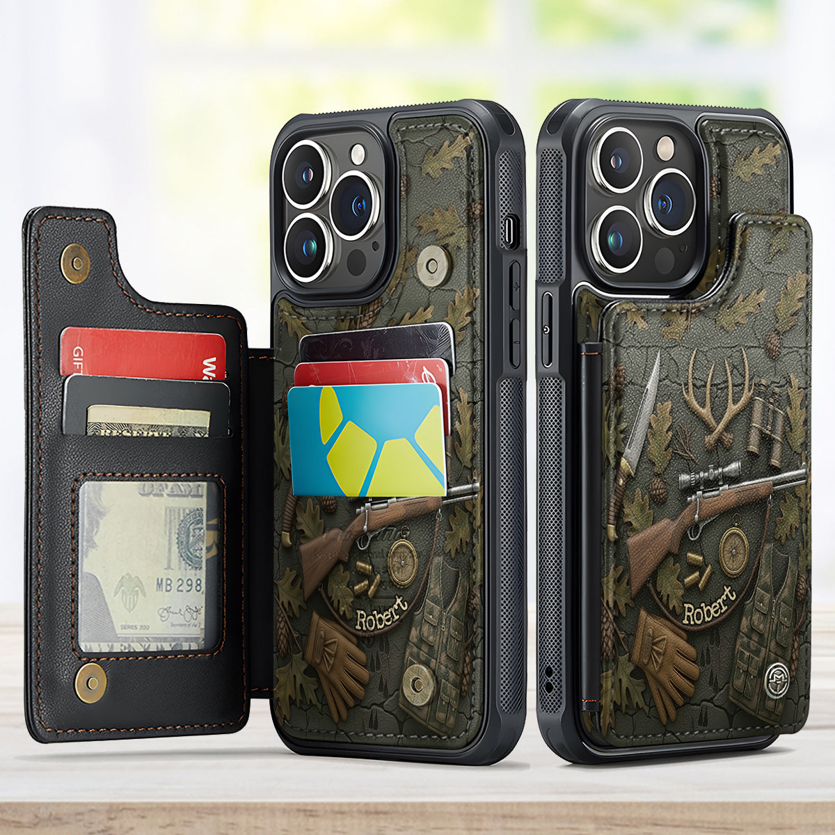 Love Hunting - Personalized Hunting Fully Printed Wallet Phone Case