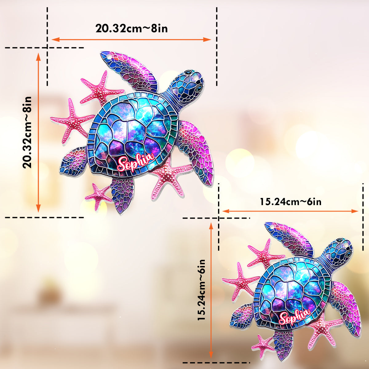 Love Turtle - Personalized Turtle Window Hanging Suncatcher Ornament