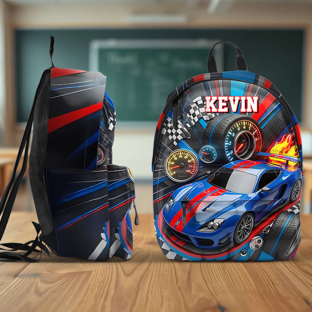 High-speed Racing Car - Personalized Kid Classic Cap & Backpack