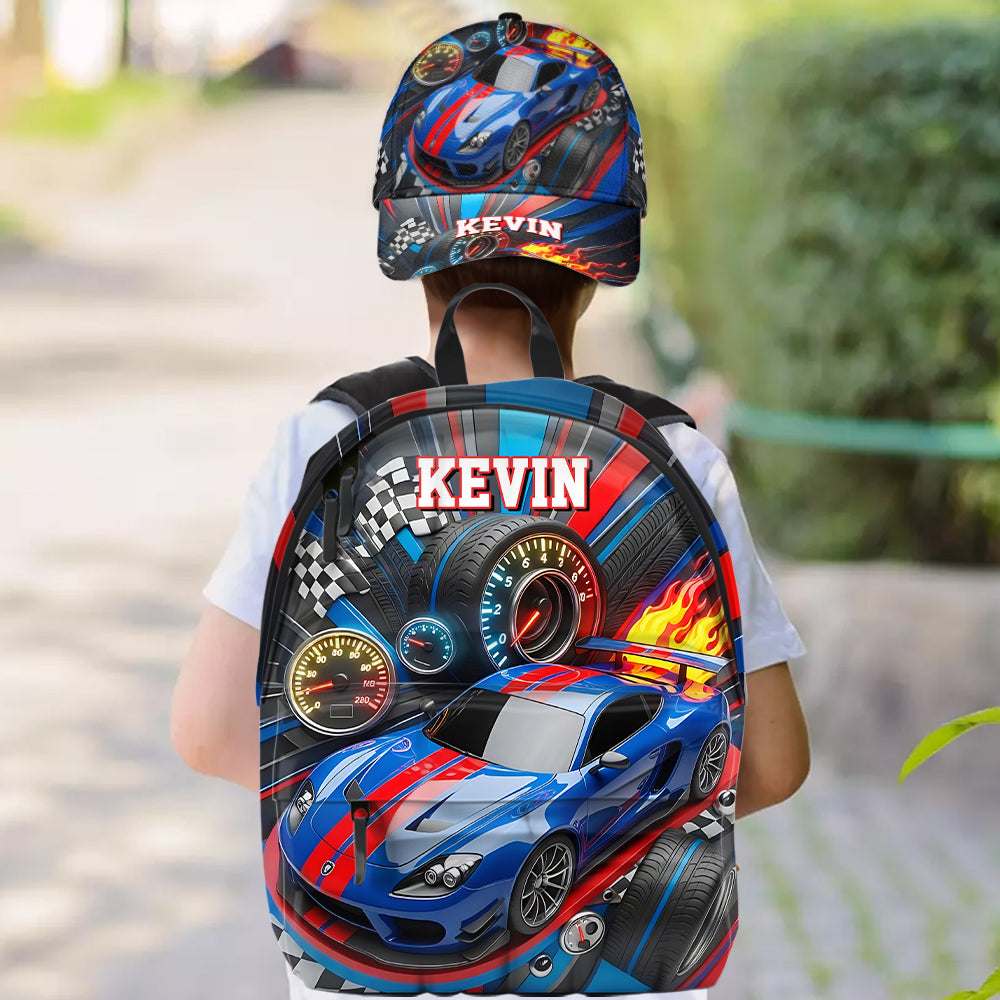 High-speed Racing Car - Personalized Kid Classic Cap & Backpack