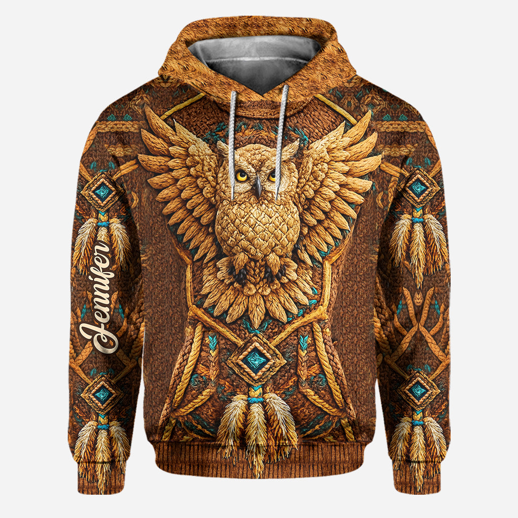 Native American Owl - Personalized American Indian Hoodie and Leggings
