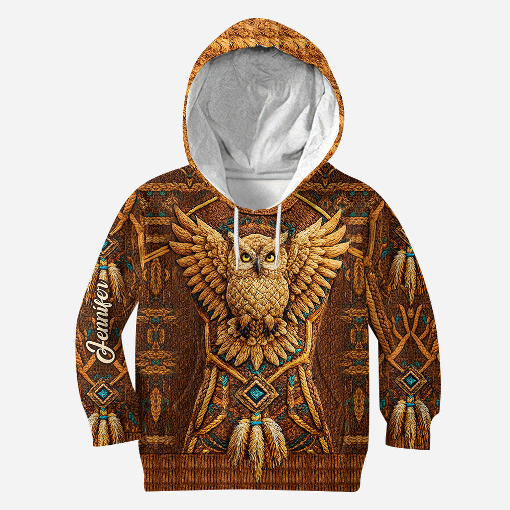 Native American Owl - Personalized American Indian Hoodie and Leggings
