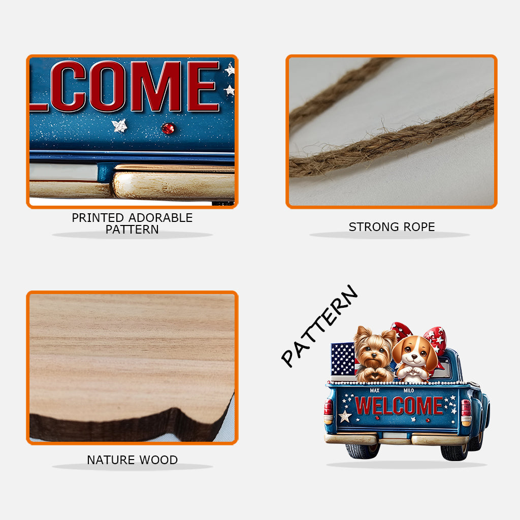 Welcome - Personalized Dog Custom Shaped Wood Sign