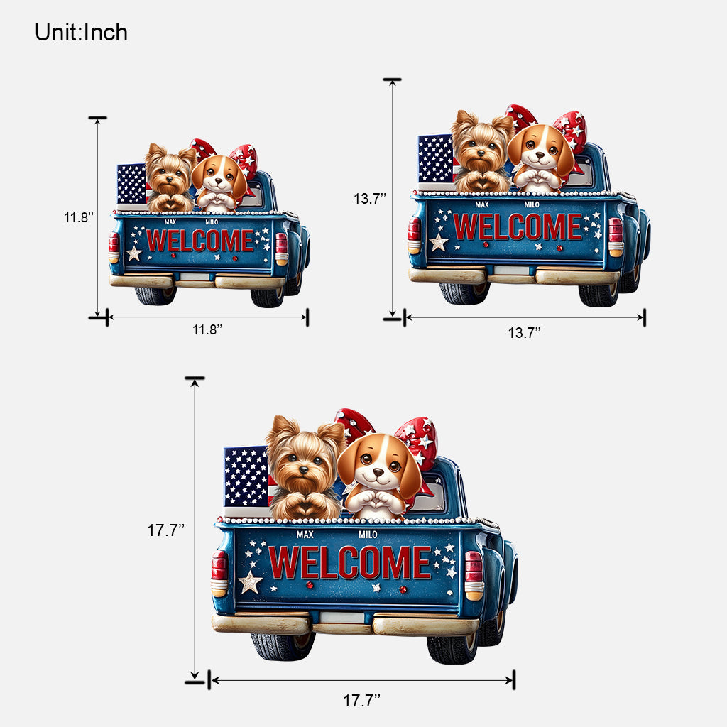 Welcome - Personalized Dog Custom Shaped Wood Sign