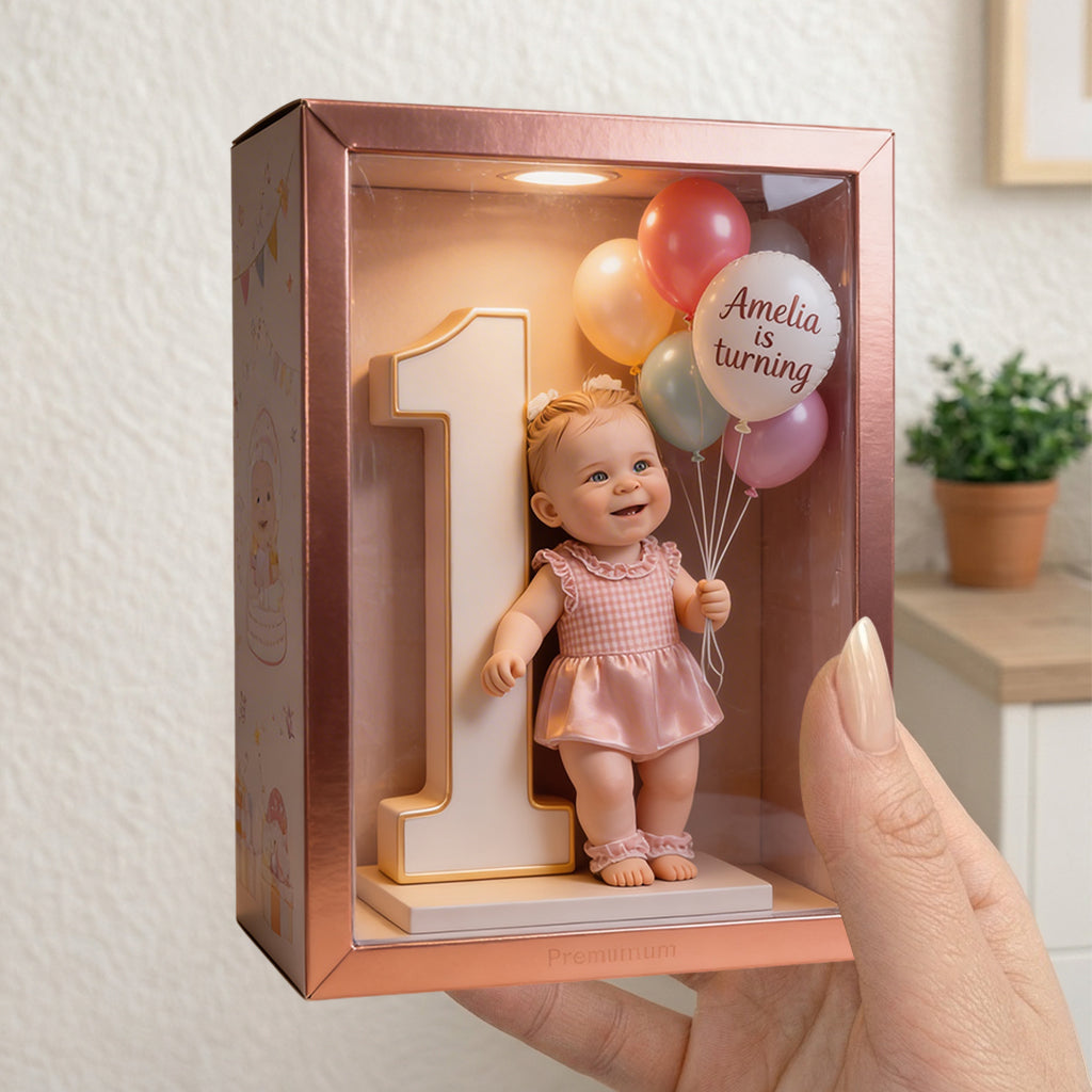 Personalized 45th Birthday Middle-Aged Latino Man Acrylic Display Box