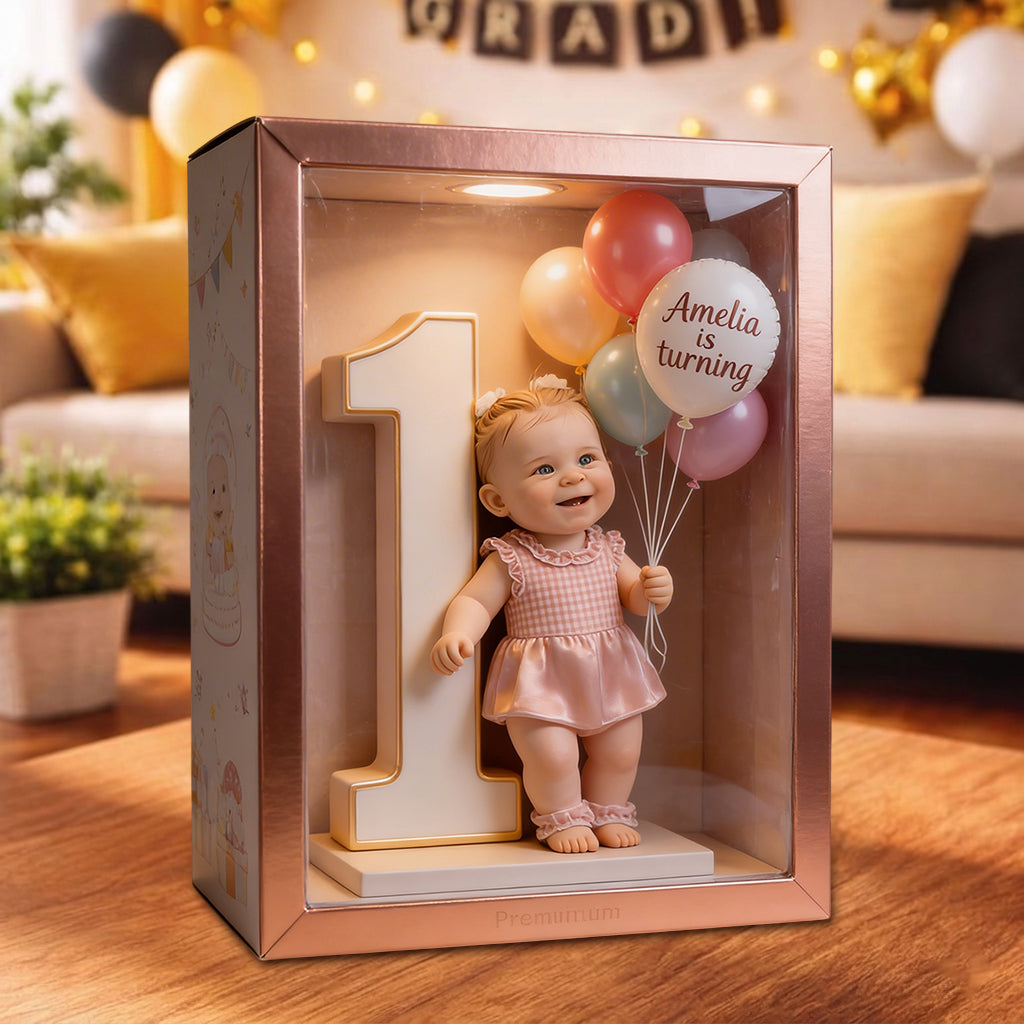 Personalized 45th Birthday Middle-Aged Latino Man Acrylic Display Box