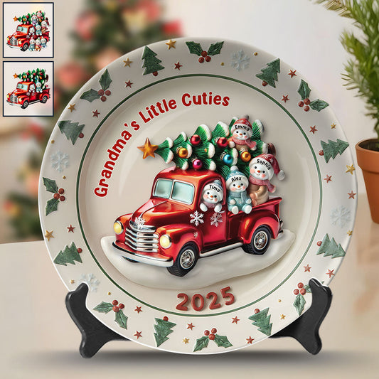 Grandma's Sweethearts - Personalized Grandma Ceramic Round Plate