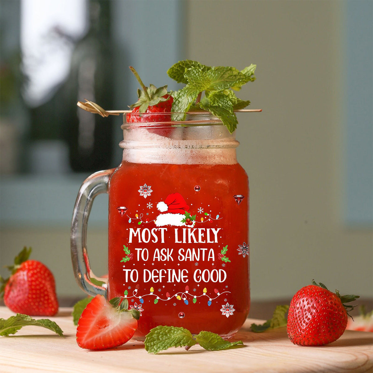 Funny Family Gift Most Likely To - Personalized Family Mason Jar Cup