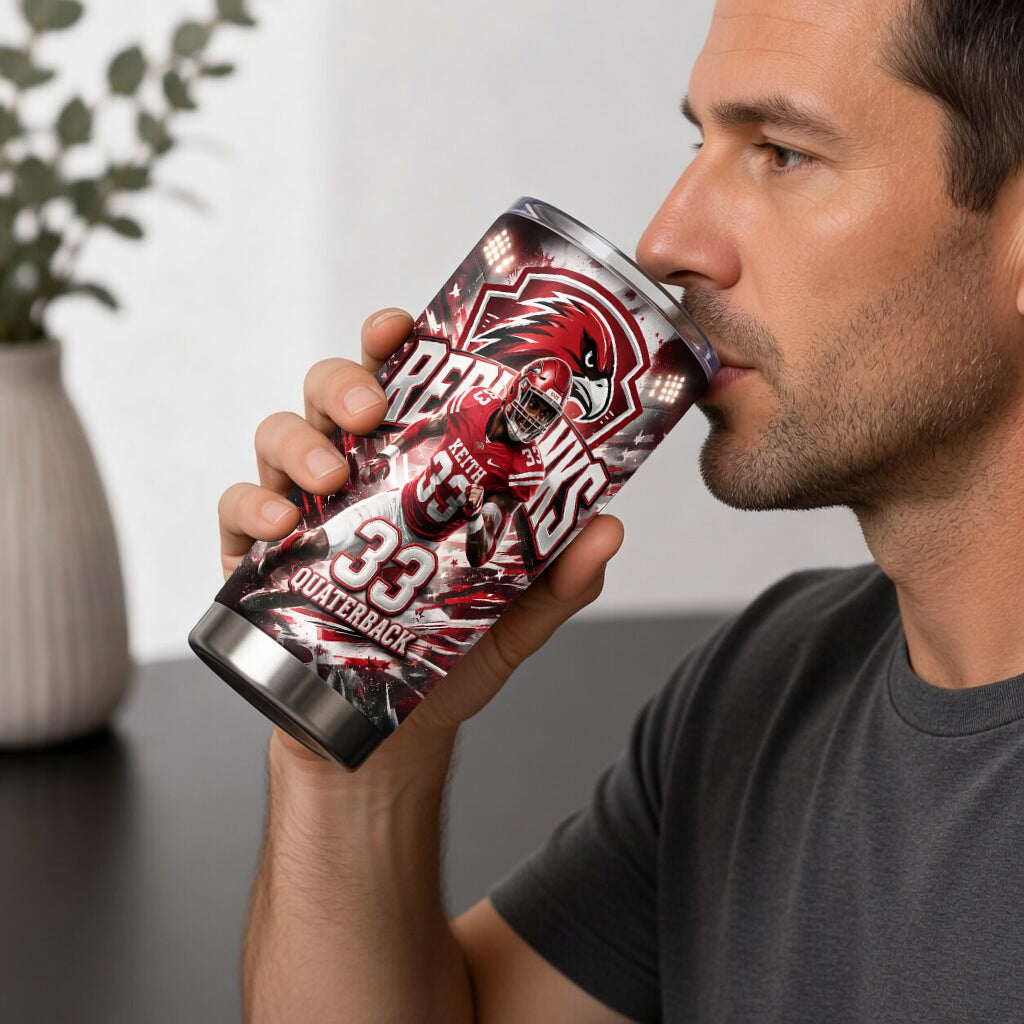 Custom From Any Photo - Personalized Football Tumbler