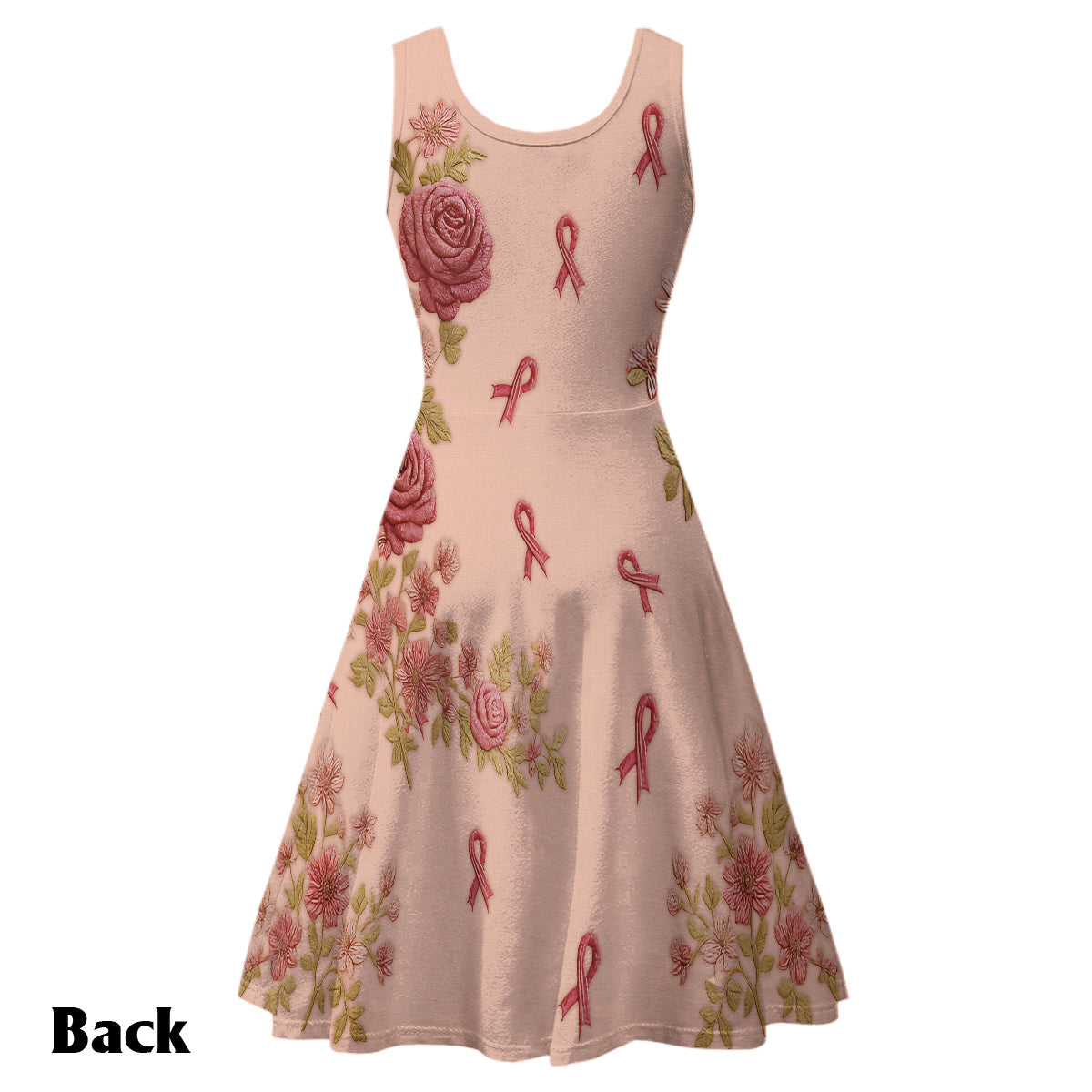 Breast Cancer Awareness - Personalized Breast Cancer Awareness Sleeveless Dress