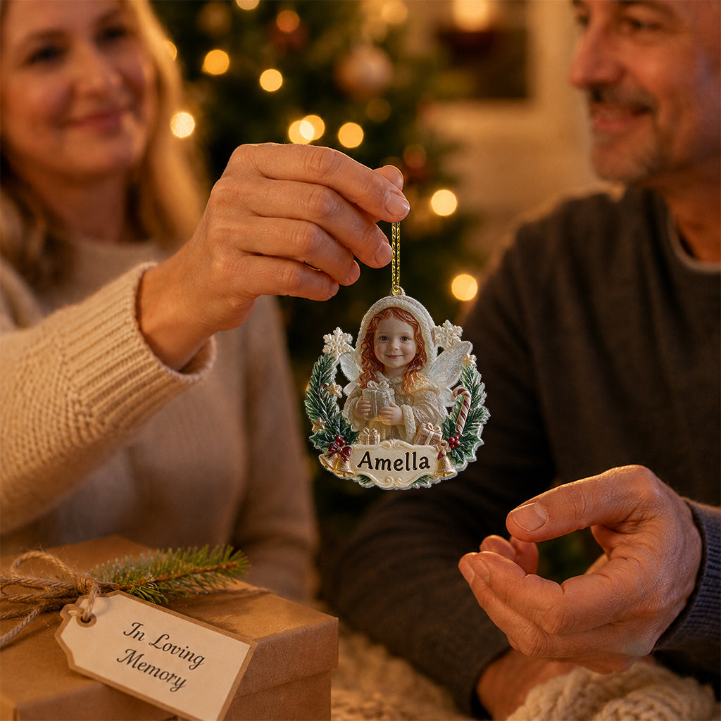 Dressed for Holiday Magic - Personalized Kid Custom Shape Glass Ornament