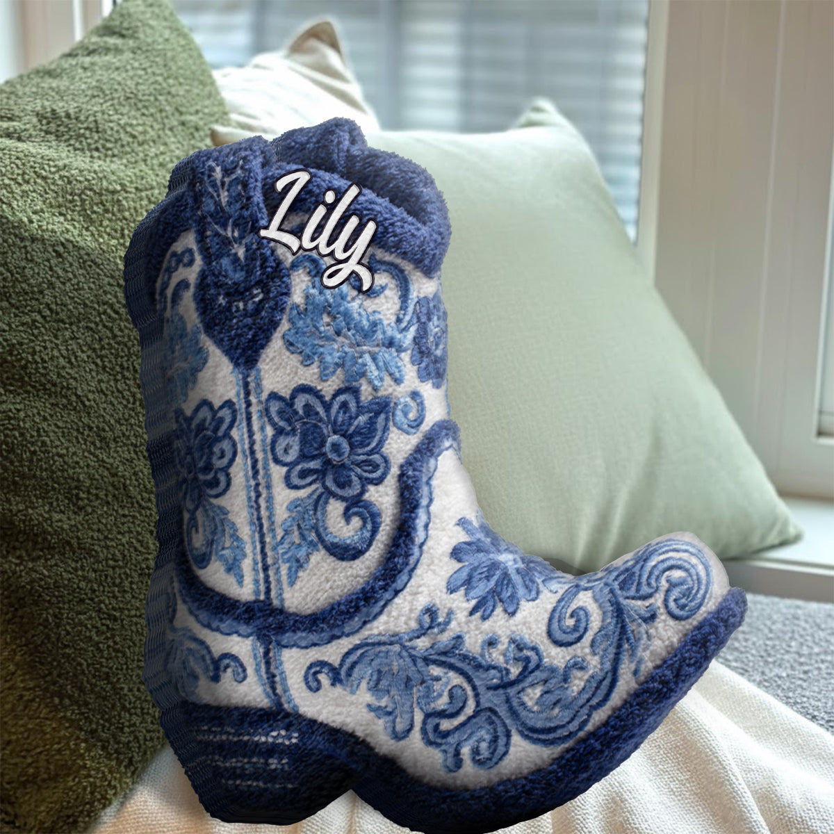 Strong Cowgirl - Personalized Cowgirl Faux Fur Shaped Pillow