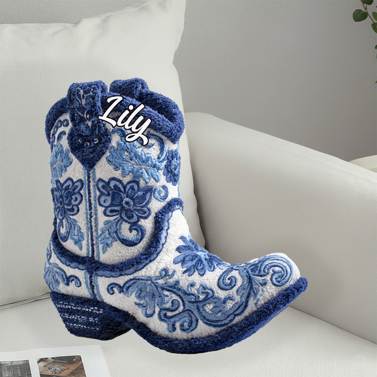 Strong Cowgirl - Personalized Cowgirl Faux Fur Shaped Pillow