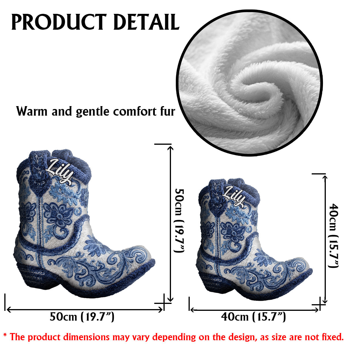 Strong Cowgirl - Personalized Cowgirl Faux Fur Shaped Pillow