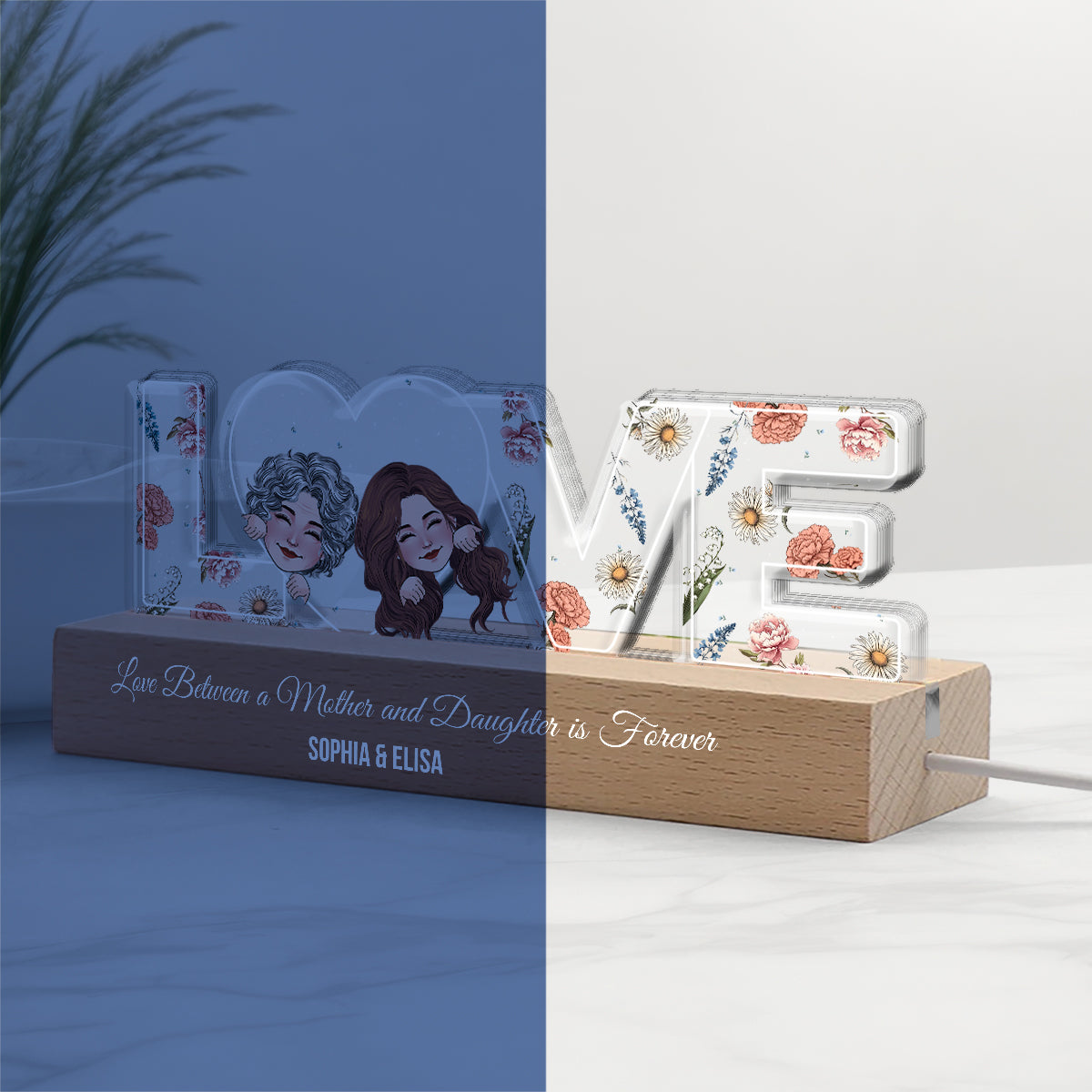 Love Between A Mother And Daughter Is Forever - Personalized Mother Custom LED Night Light
