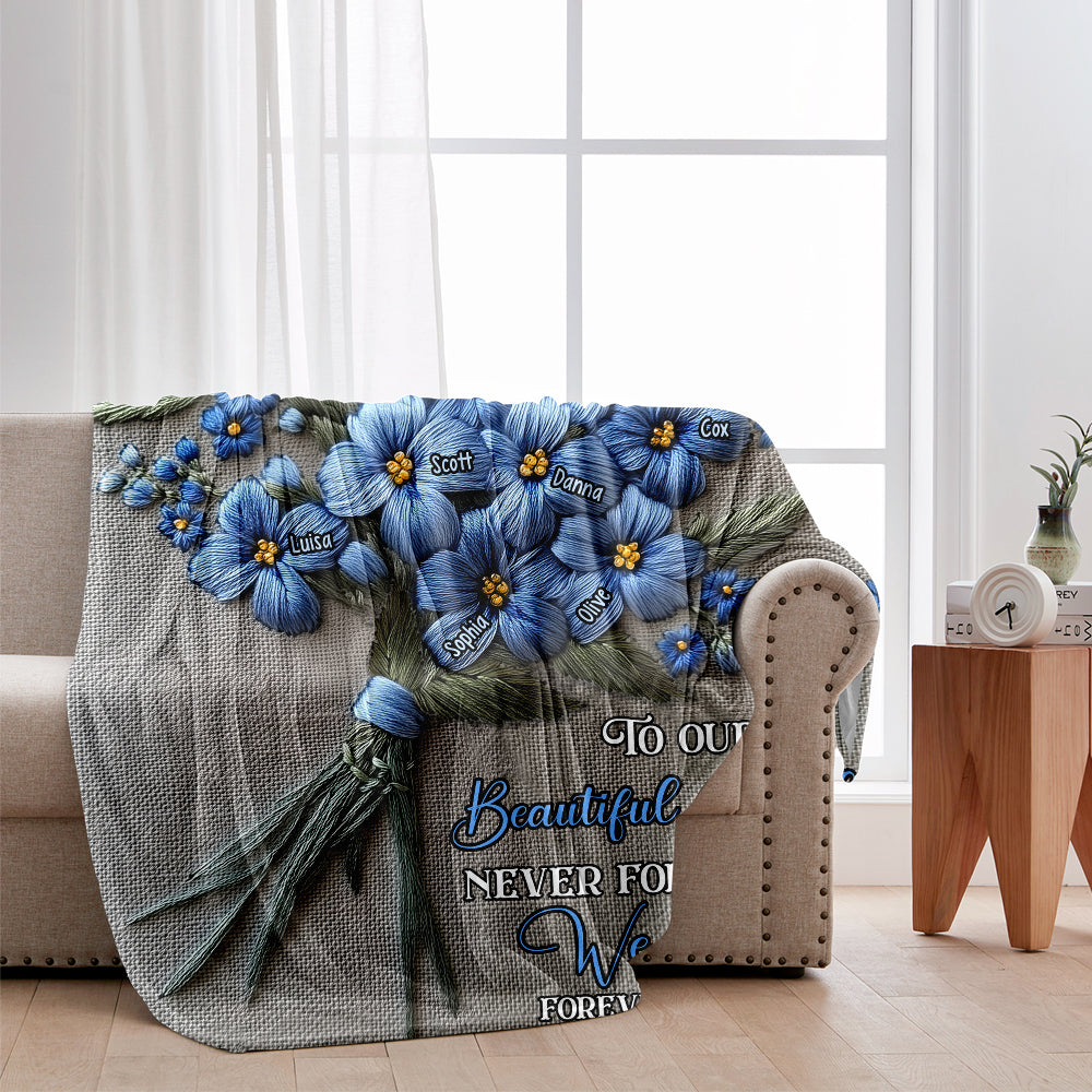 Never Forget I Love You - Personalized Grandma Blanket