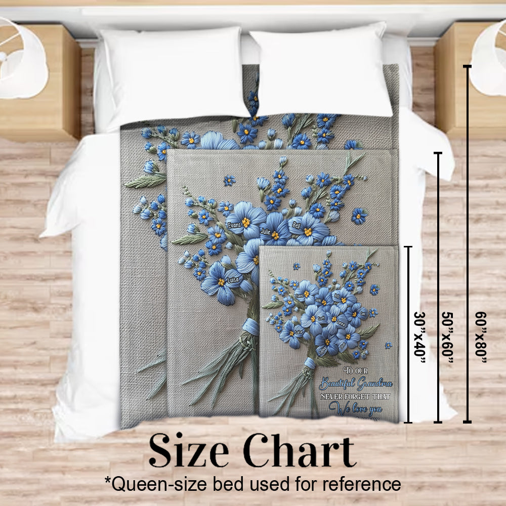 Never Forget I Love You - Personalized Grandma Blanket