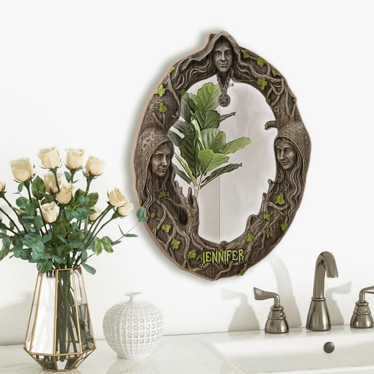 Witchy Vibe - Personalized Witch Wall Hanging Mirror