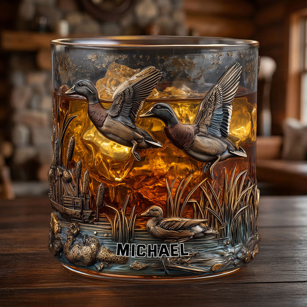 Duck Hunting - Personalized Hunting Whiskey Decanter Set