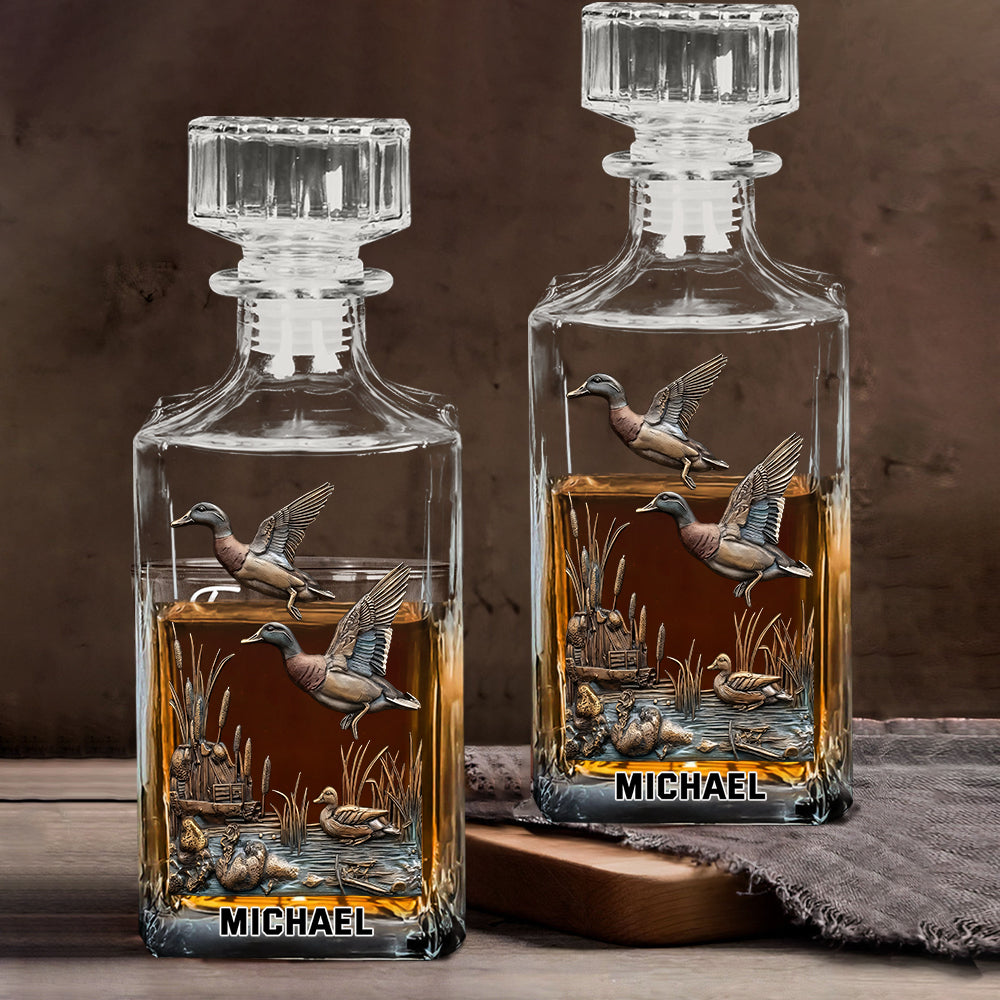 Duck Hunting - Personalized Hunting Whiskey Decanter Set